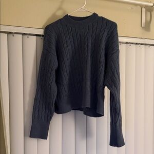 Zara Navy Cable Knit Sweater